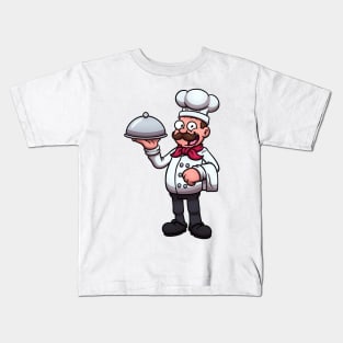 Chef With Platter And Towel Kids T-Shirt